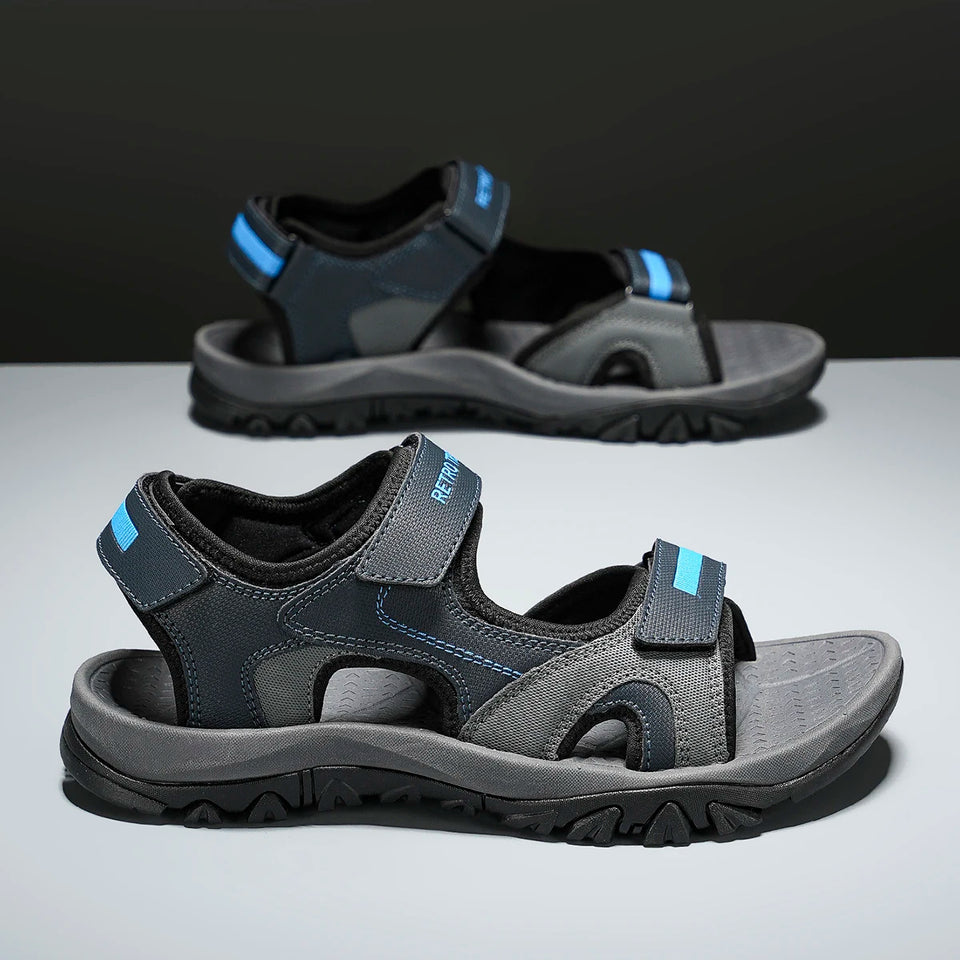 Summer New Sandals Men's Water Beach Breathable Quick Drying Shoes Comfortable Flat Bottom Non slip Sandals Driving Shoes