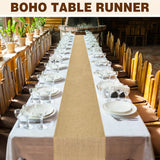 Natural Burlap Table Runner Farmhouse Jute Fabric Kitchen Coffee Tablecloths for Wedding Aisle Carpet Garden Outdoor Decorations