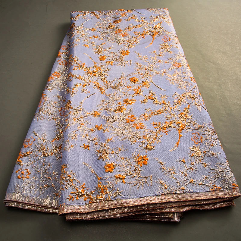 High Quality French Brocade Jacquard Lace Fabric 2026 Nigerian African Organza Lace Fabric 5 Yards for Wedding Dress Sewing