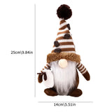 Christmas Decorations Coffee Gnome Ornaments Khaki Faceless Dolls Goblin Figurines Home Decor