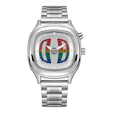 Business AAA Quartz Watch Color Square Y2K Pointer Number Dual Display Steel Personalize Hot Watches Men Dynamic Design Clcok