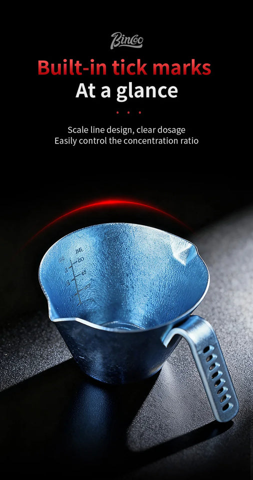 Bincoo Premium Titanium Coffee Cup 90ml for Espresso Extraction and Milk Measurement Durable Pure Titanium Construction Perfect