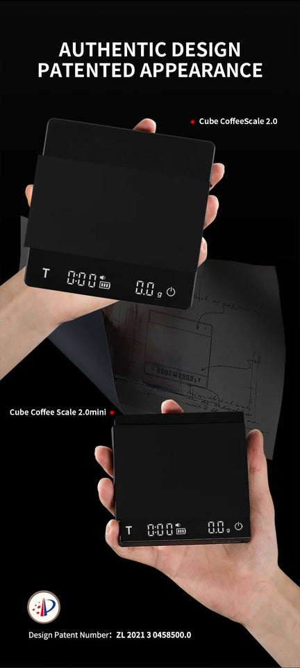 MHW-3BOMBER Digital Kitchen Coffee Scale 2000g/0.1g High Precision Cyclic Rechargeable Electronic Scale Home Barista Accessories