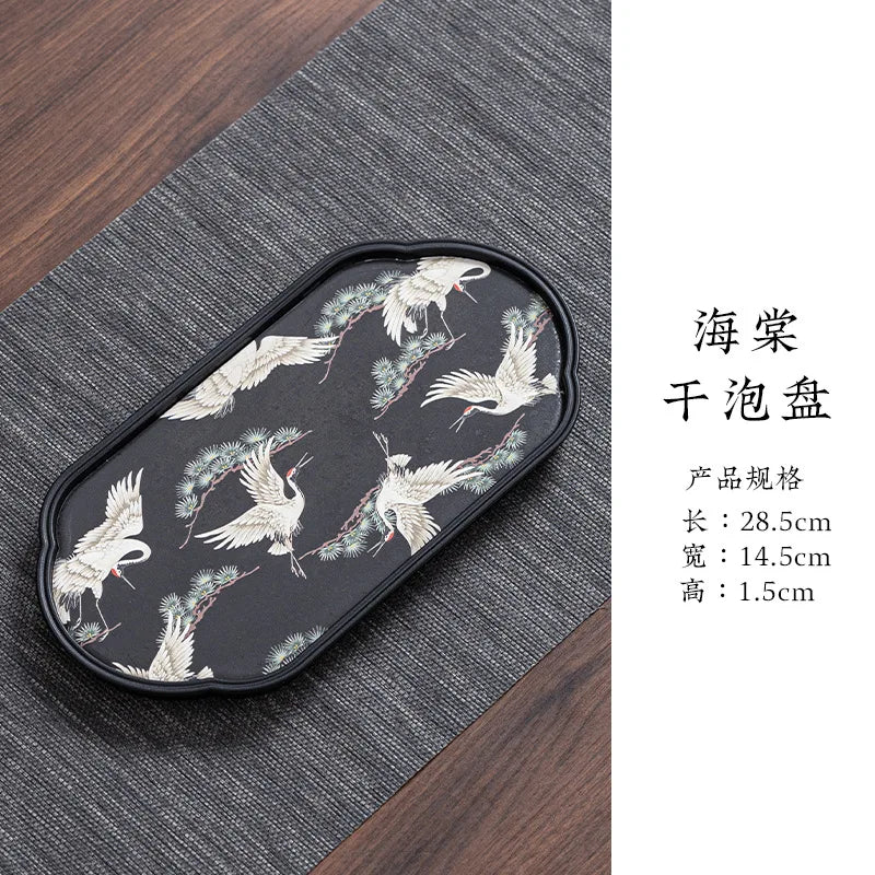 Tea Tray Dry Small Absorbent Tea Table Household 2024 New Pot Bearing Guochao Tea Ceremony Serving Tray