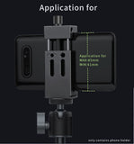 Aluminum Alloy Mobile Phone Holder Clip for Smartphone with Spirit Level Cold Shoe Mount 1/4 3/8 Hole Tripod Head Clamp Bracket