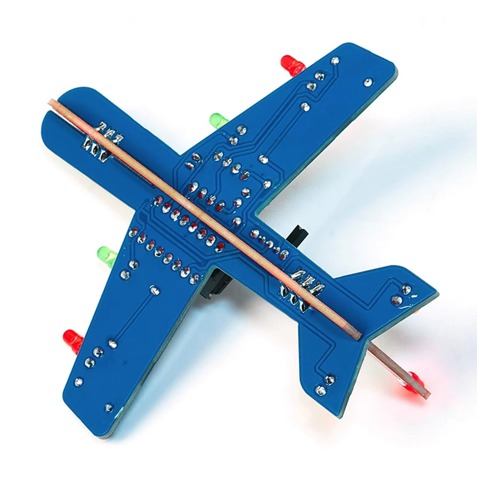 DIY Electronic Kit LED Flow Light Aircraft Model Kit DIY Electronic Welding Practice Kit Electronic Science Assembly Kit
