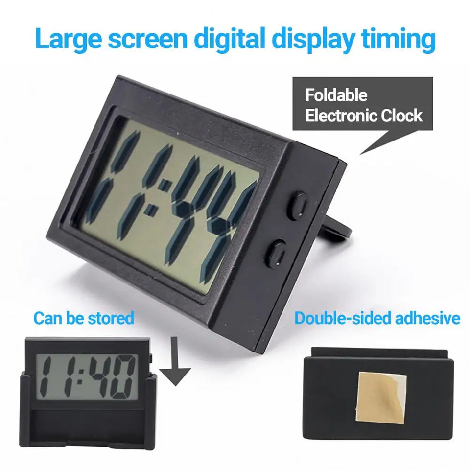 Electronic Clock Car Dashboard Student Exam Study Mini LCD Display Large Screen Table Desk Digital Clock Home