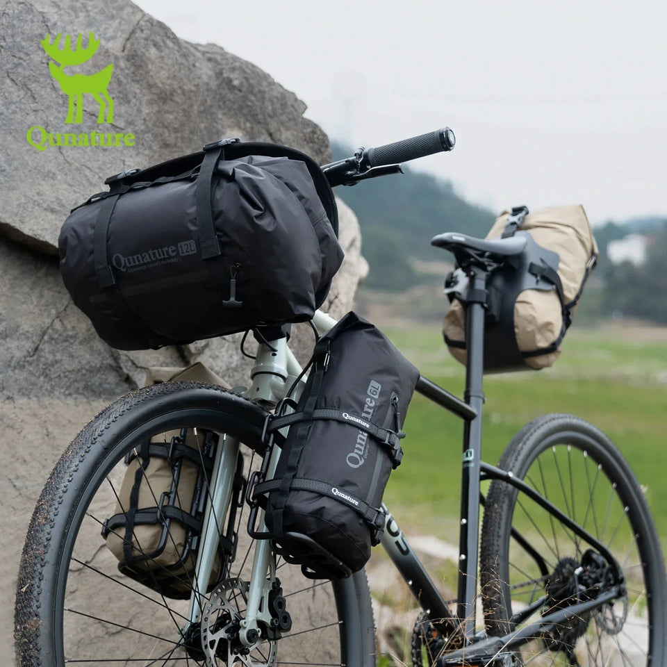 Qunature Bikepacking Bicycle Mount 3/6/12L Waterproof Bag Set Lightweight Durable Shelf Holder for Road Bike Mtb Cycling