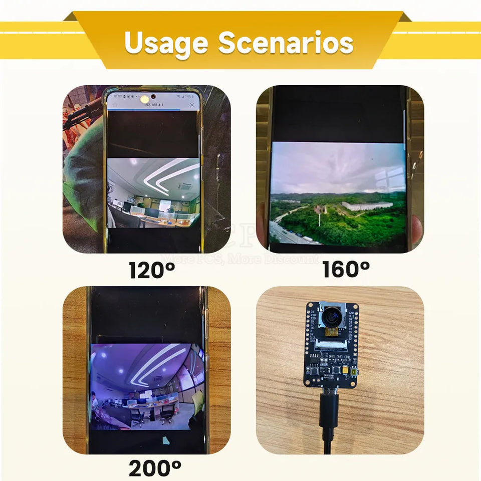 OV5640 ESP32 CAM Camera Module Kit 2.4 GHz WiFi and Bluetooth Develop Board Type C 8MB PSRAM HD 5MP Auto Focus 66 120 160 Degree