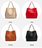 CH Superior Sense of Solid Colour Simple Style Ladies Large Capacity Tote Bag Daily Commuting Fashion Style Ladies Versatile