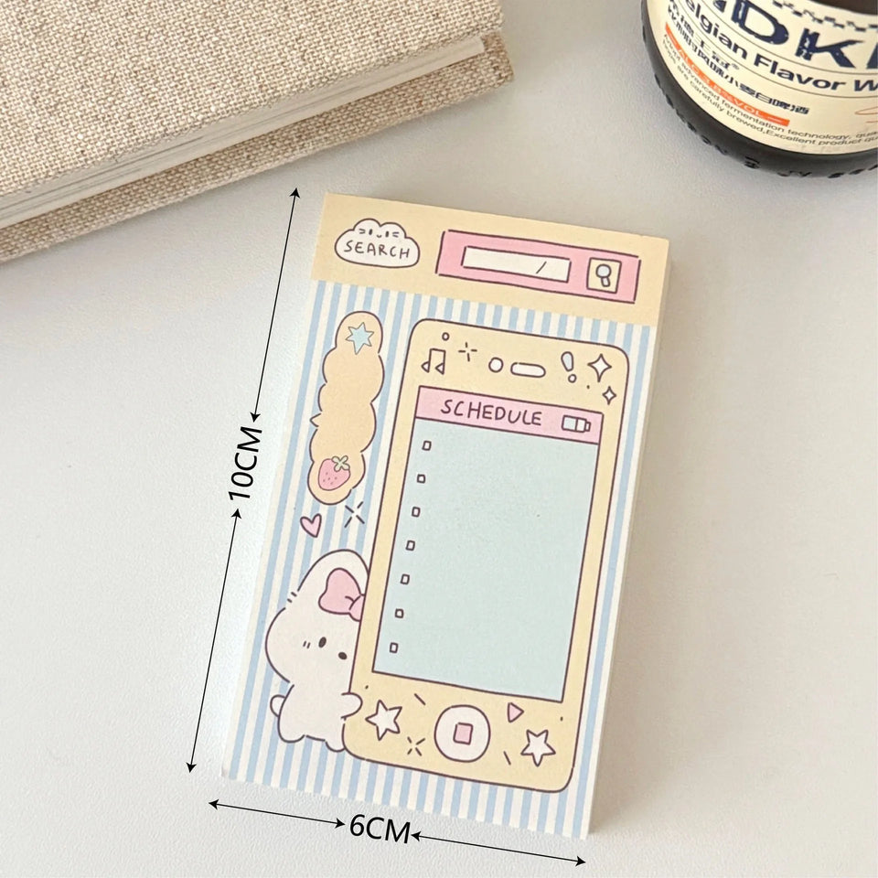 100 Sheets Cute Memo Book Non Sticky, Tearable Leave a Message Notebook Handheld Notes