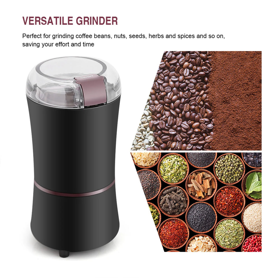 Black Fast-even Grinding Spice Grinders 400W Coffee Grinders for Grinding Coffee Beans Herbs Spices for Grinding Nuts Seeds