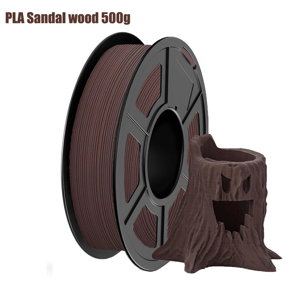 Wood PLA Filament 1.75mm Beginner Bundle,  Individually Vacuum Packed, 250g/500g/1000g Spool, Black wood +Walnut+Logs+cyan wood