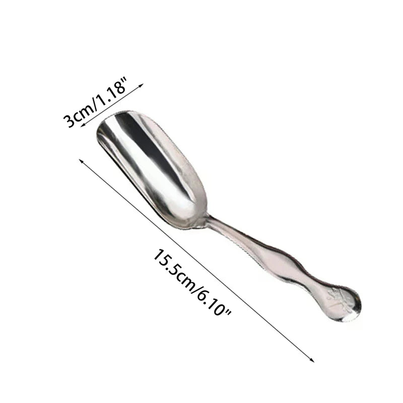 Stainless Steel Long Handle Teaspoon Measuring Shovel Spoon Vintage Loose Leaf Tea Scoop Coffee Bean Scooper Kitchen Sugar