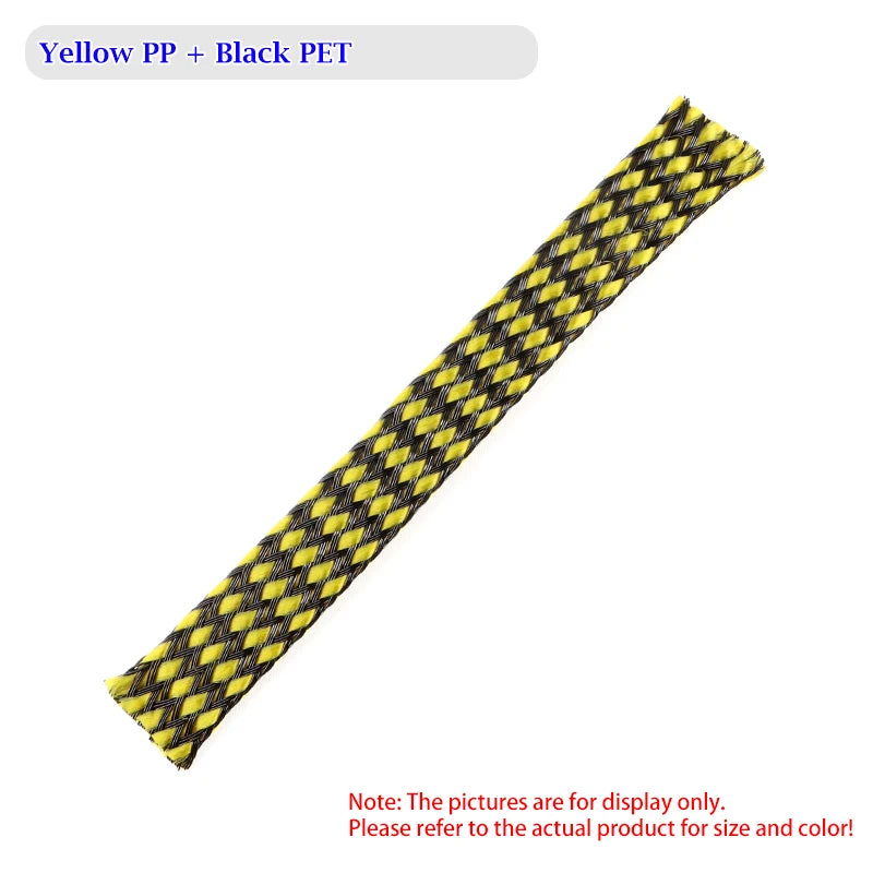1~100m New Braided Cable Sleeve 4 8 12mm Flexible PP Cotton + PET Yarn Harness Sheath Dust Proof Wire Sleeving Protection Wrap