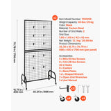 SucceBuy Grid Wall Panel Wire Grid Panels Display Rack Movable Art Display Shelf with Wheel Carbon Steel Gridwall for Craft Show