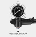 WEST BIKING 400PSI Bicycle Air Pump High Pressure MTB Bicycle Pump Front Fork Rear Suspension Pressure Gauge Schrader Valve