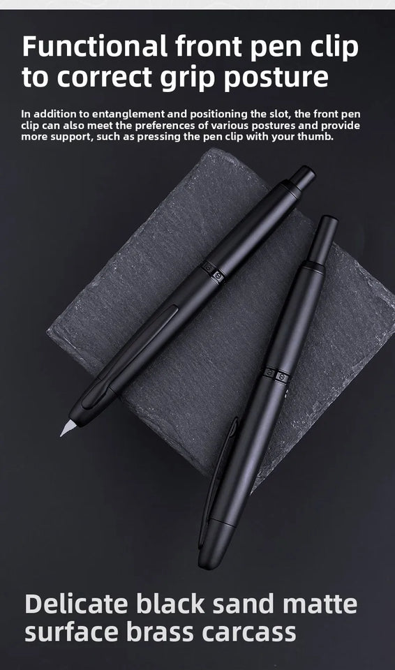 MOONMAN A1 Metal Press Fountain Pen EF 0.4MM Nib Fish Scale Pattern Design Writing Ink Pens Stationery School Office Supplies