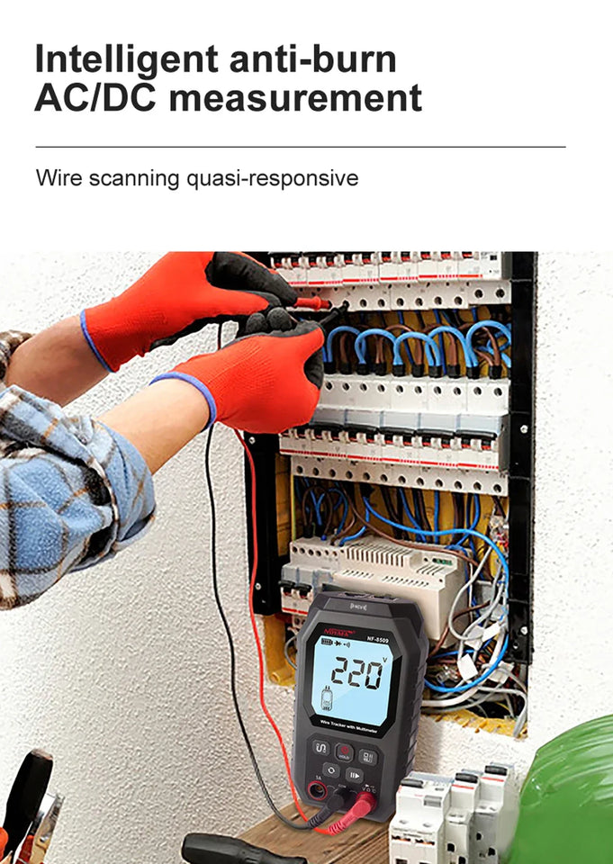 NOYAFA NF-8509 2 in 1 Network Cable Tester Detect Length Digital Multimeter Cable Tracker Cat5 Cat6 PoE Tester Continuity Test