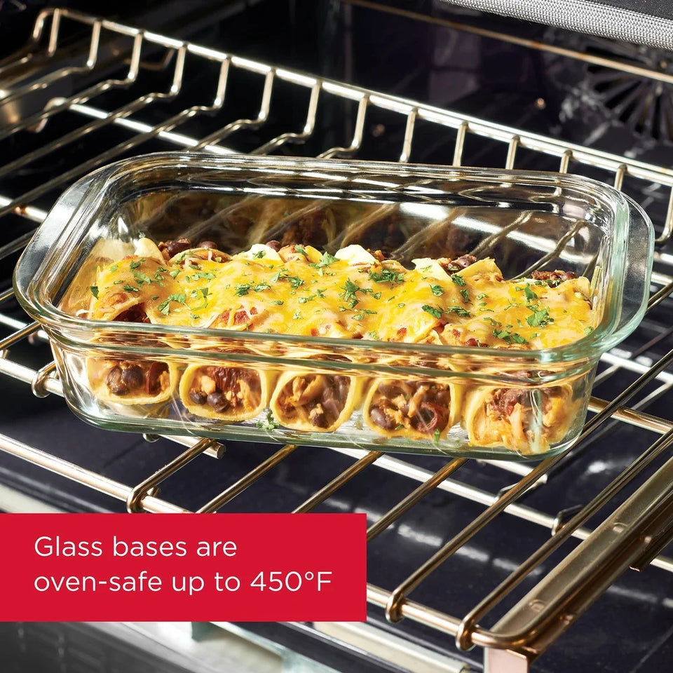 Brilliance Glass Food Storage Container 8-Cup Airtight Leak Proof BPA Free Oven Microwave Dishwasher Safe Perfect Organization