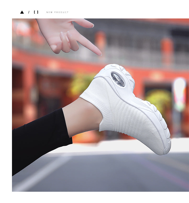 Women Sneakers Fashion Black Sports Casual Shoes Breathable Mesh Lightweight Air Cushion Non-Slip Running Shoe Zapatillas