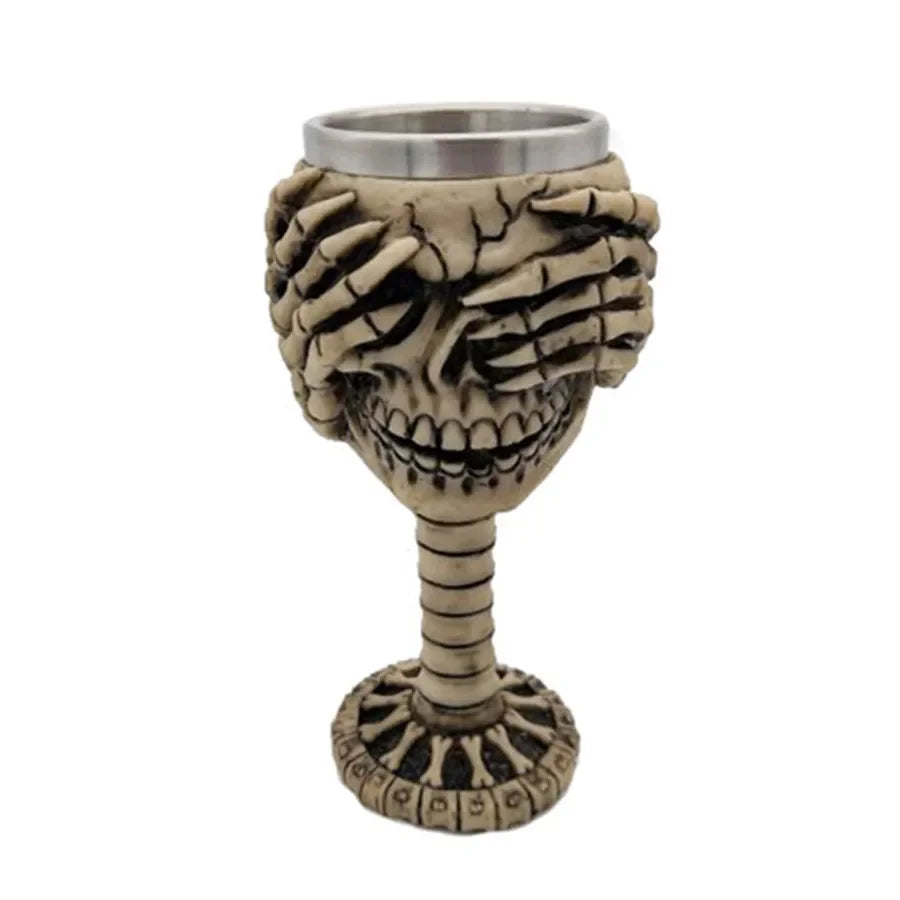 Creative Skull Mugs Cool Beer Mug 3D Resin & Stainless Steel Coffee Cups and Mugs Water Glass Wine Pub Bar Decoration Halloween