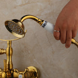 ZAPPO Bathtub Faucet Vintage Telephone Style with Dual Handles Deck mounted bathtub Faucet set Hot and Cold Water Mixer Tap