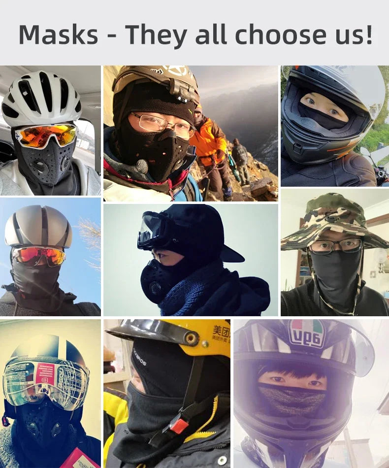 ROCKBROS Winte Maskr Balaclava Scarf Keep Warm Moto Cyling Mask Fishing Skiing Mask Bicycle Scarf Motorcycle Scarf Bike Hat