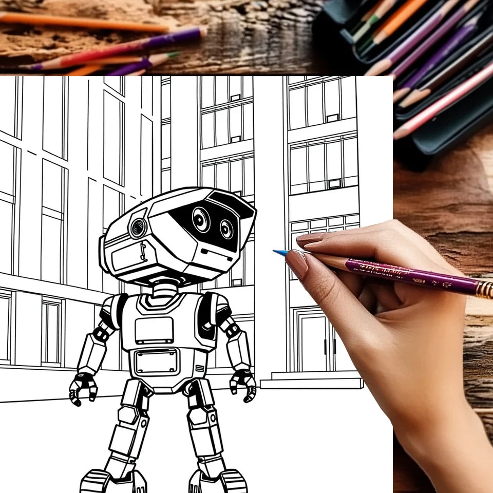 Robots Coloring Book for Adult | 28 Pages Colouring Book, Drawing Supplies for Christmas, Thanksgiving