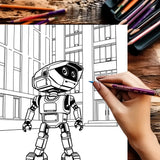 Robots Coloring Book for Adult | 28 Pages Colouring Book, Drawing Supplies for Christmas, Thanksgiving