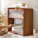 ‌Dustproof Cup Display Cabinet Glass Door Curio Shelf for Coffee Mugs Tabletop Drinkware Organizer for Dining Room/ Bar Counter