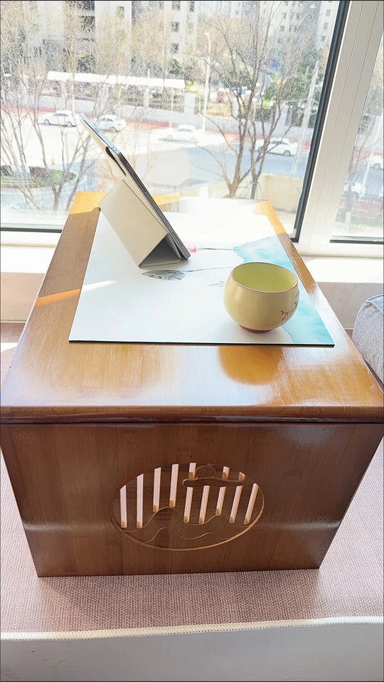 Japanese Style Pure Bamboo Foldable Coffee Table Real Wood Tatami Low Sitting Floor Mat Small Tea Table Window Seat Table