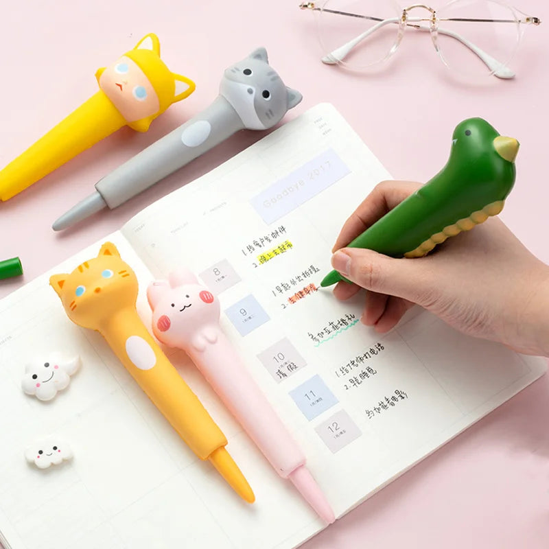 New Squishy Antistress Toys Ice Cream Hot Dog Dinosaur Slow Rising Pen Soft Squeeze Pen Stress Relief Toy Christmas Gifts