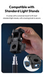 Ulanzi LA04 Univeral Light Stand Adapter with 1/4" Cold Shoe Mount for Phone Stand DSLR Camera LED Light 180° Tilt for Lighting