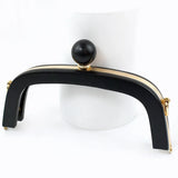 1Pc 20.5cm Wood Purse Frame Wooden Bead Bag Handles Metal Screws Wallet Closure Clip Kiss Clasp DIY Handmade Bags Accessories