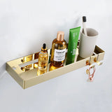 30-50cm Gold Bathroom Shelf Wall Mounted 304Stainless Steel Shower Holder Soap Shampoo Storage Organizer Rack kitchen Shelves
