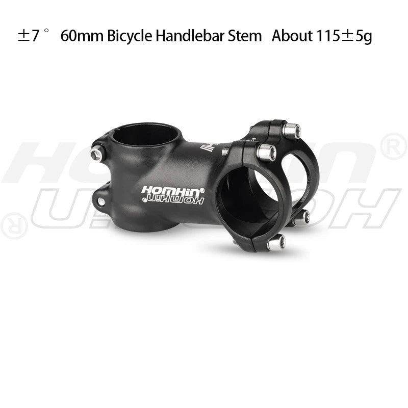 Homehin Adjustable Bicycle Handlebar Stem Ultralight 7/17 Degrees Bike Stems 31.8*45-120mm Positive Negative Vertical Handle