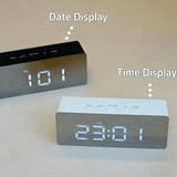 Electronic Mirror LED  Digital Alarm Clock, Temperature Date Display Mini Table Clock for Bedroom Home Office Teens Kids