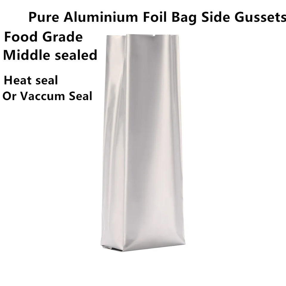 100pcs Silver Dumb Aluminum Foil Bags Heat Seal - Top Open Mylar Foil Bag Matte Surface Plastic Food Package Spices/Sauce Pouch