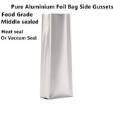 100pcs Silver Dumb Aluminum Foil Bags Heat Seal - Top Open Mylar Foil Bag Matte Surface Plastic Food Package Spices/Sauce Pouch