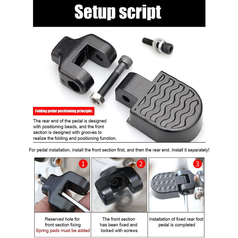 1 Pair Bicycle Folding Rear Pedal Anti Slip Aluminum Alloy Folding Footrest Mountain Bike Foot Pegs Rear Pedals