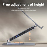 Hagibis Adjustable Aluminum Laptop Stand for Desk with USB C Dock Ergonomic Laptop Riser USB C Hub For Macbook Windows Notebook