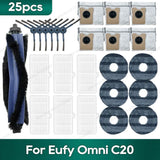 Compatible for Eufy Omni C20 Accessories Dust Bag Hepa Filter Roller Side Brush Mop Cloth Spare Parts