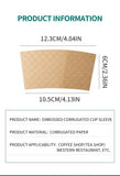 50/100pcs Kraft Paper Coffee Cup Sleeves Disposable Cup Cover Drinks Protective Cover Non-Slip  Heat Insulation Cardboard Holder