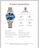 POEDAGAR Fashion Ladies Watch Waterproof Luminous Date Week Watch for Woman High Quality Stainless Steel Women's Quartz Watches