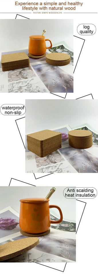 Table Cork Coasters Coasters for Coffee Bottom for Drinking Cup Aesthetic Coasters for Drinks Cup Coaster