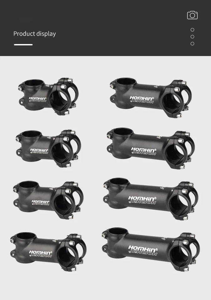 Homehin Adjustable Bicycle Handlebar Stem Ultralight 7/17 Degrees Bike Stems 31.8*45-120mm Positive Negative Vertical Handle