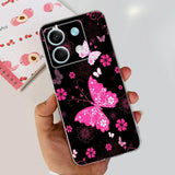 For Xiaomi Redmi Note 13 4G Case Cute Cat Butterfly Cover Soft Silicone Phone Case For Redmi Note 13 Pro Plus Note13 Full Bumper