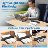 Portable Printer Wireless Inkless Thermal Printer A4 Bluetooth C80 300DPI Mobile Support Android iOS for Office Work Home School