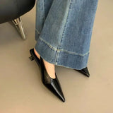 Summer Pointed Toe Women Sandals Fashion Singbacks Mules ShoesLadies Elegant Low Heel Stripper Party Sandalias Tacones Bajos